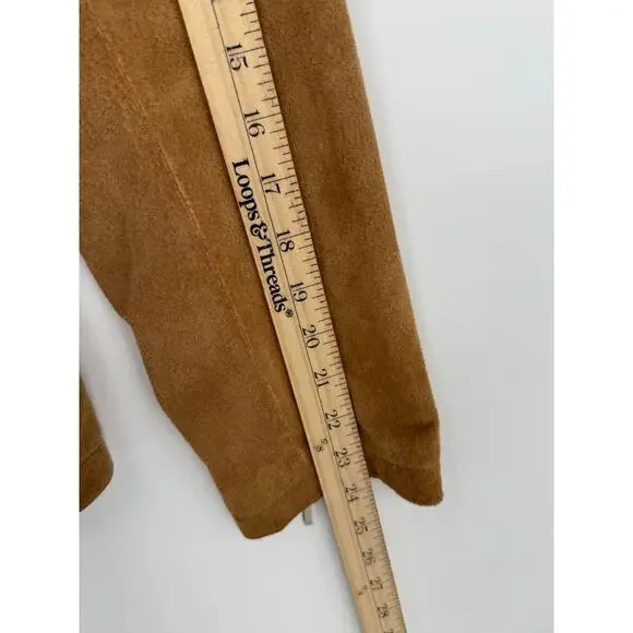 Colebrook Suede Fringe Jacket Western Boho Cowgirl Rodeo Festival Brown L - Picture 9 of 10